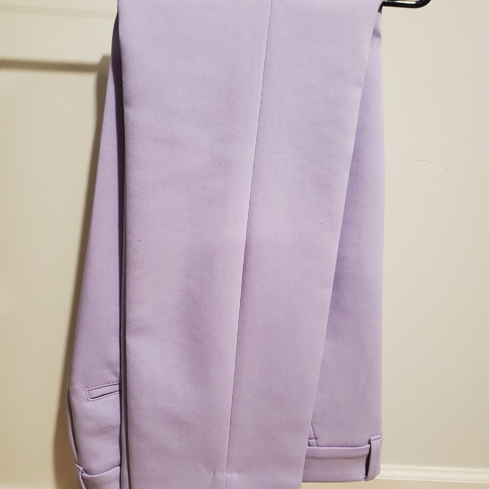 White House black market cropped lavender studio blazer and matching pants 0 - Picture 6 of 11